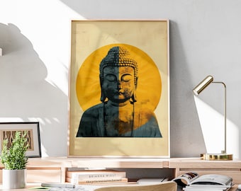 Buddha Wall Art, DIGITAL PRINT, Buddha Poster, Buddha Art, Buddha Decor, Zen Wall Art, Spiritual Wall Art, Buddha Painting | BUDDHA 013