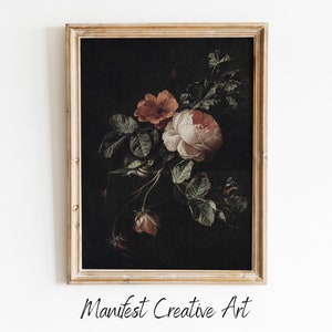 Still Life Vintage Oil Painting, PRINTABLE Wall Art Poster Print, Moody Halloween Wall Art | Dark Academia Wall Art, Moody Wall Decor | D003
