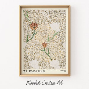 Art mural William Morris à imprimer | Affiche de tulipe de jardin d&#39;impression William Morris | Impression vintage d&#39;art mural floral | affiche du marché aux fleurs | 010