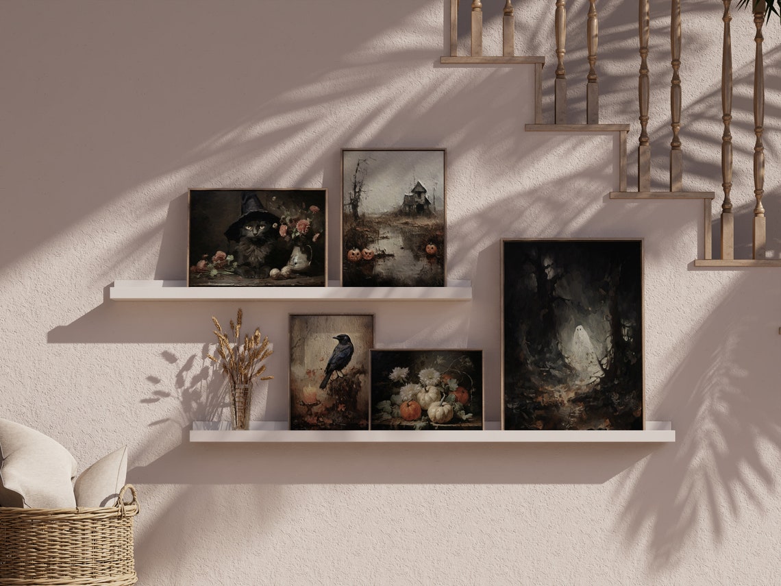 Dark Academia Halloween Art Set | Moody Gallery Wall | E001 - Etsy