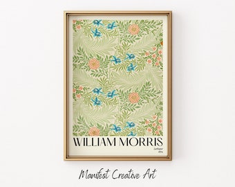 William Morris Wall Art Printable | William Morris Print Larkspur Poster | Floral Wall Art Vintage Print | Flower Market Poster | 016