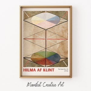 Hilma Af Klint Der Schwan No. 23 Ausstellung Wandkunst | Druckbare Wandkunst, Vintage Galerie Wandkunst | Hilma Af Klint Druck | HILMA031