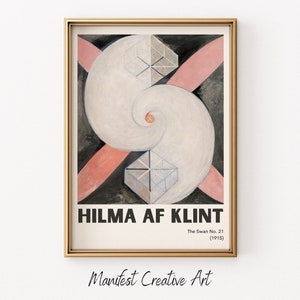 Hilma Af Klint Der Schwan Nr. 21 Ausstellung Wandkunst | Druckbare Wandkunst, Vintage Galerie Wandkunst | Hilma Af Klint Druck | HILMA035