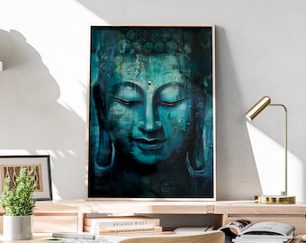 Buddha Wall Art, DIGITAL PRINT, Buddha Poster, Buddha Art, Buddha Decor, Zen Wall Art, Spiritual Wall Art, Buddha Painting | BUDDHA 004
