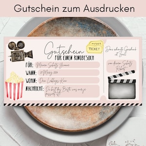 Voucher | Ideia de presente | Download digital | mapa | Visita ao cinema| Imprimível | Personalizado com nome | aniversário | casamento | Namorada