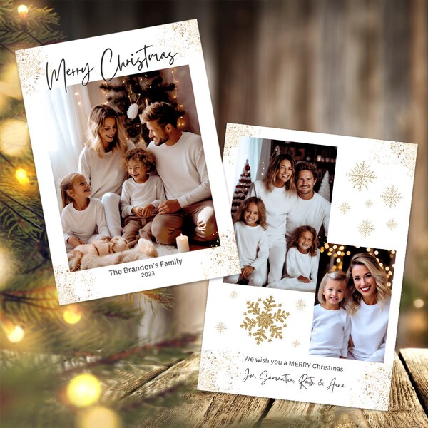 Christmas Photo Card, Template, Printable, Download, Editable, Photo Holiday Card, Merry Christmas, Last-Minute, Instant, Canva, DIY, Kids