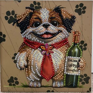 Algemene hondenwenskaart, cadeaukaart, hondenliefhebberskaart, speciale kaart, voltooide diamantschilderijkaart, diamantkunstkaart, herenkaart