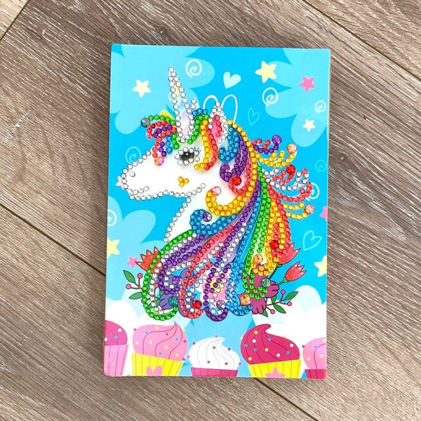 Unicorn photo album, unicorn mosaic, diamond painting, diamond art, new baby gift, baby shower gift, birthday gift, Christmas gift,