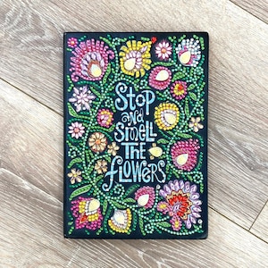 Blank notebook A5, colurful flower notebook, diamond art, diamond painting, special gift, notbook for students, any occasion gift, birthday