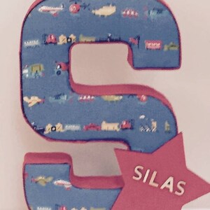 Planes, trains and automobiles, transport fabric nursery letters, door plaque, boys bedroom decor, personalised wall art, keepsake gift