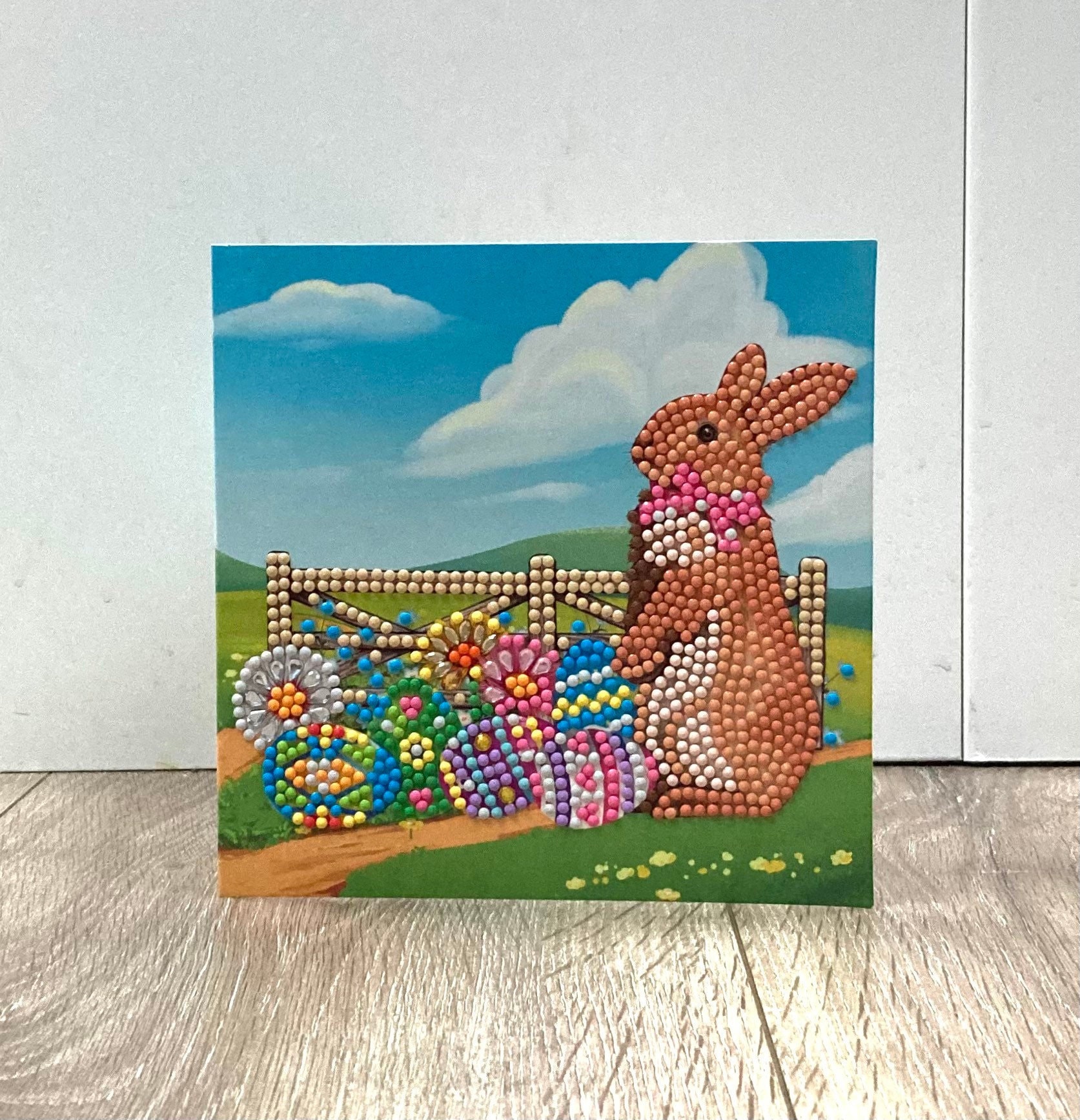 Rabbit with Easter Eggs in the Yard - DIY Diamond Painting – Colorelaxation
