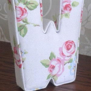 Girls nursery, bedroom, home decor. personalised floral fabric mini letters, photo prop. 3d wall art.  new baby christening keepsake gifts