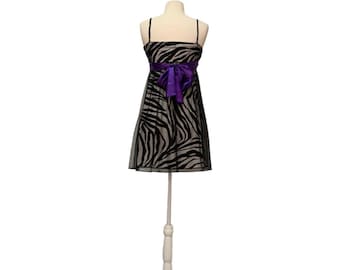 Vintage Zebra Print Mini Dress