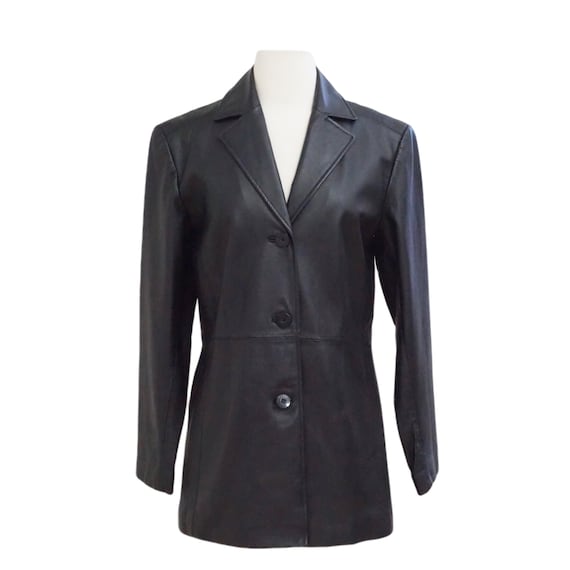 Tailored Black 90's Leather Jacket
