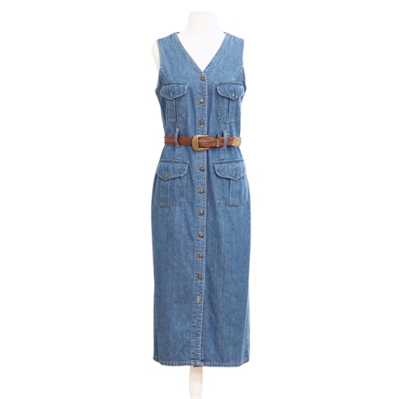 Denim Button Down Midi Dress