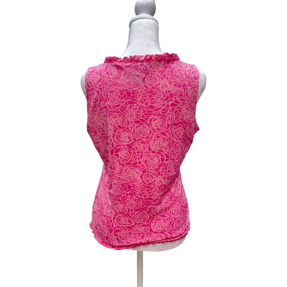 Vintage Pink Rose Mesh Top - image 4