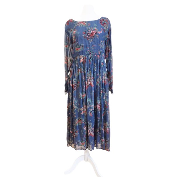 Blue Floral Boho Maxi Dress