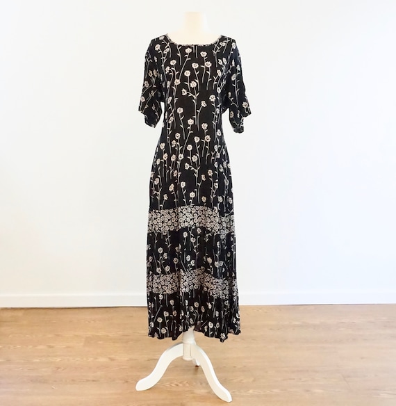 Black Floral Long Dress