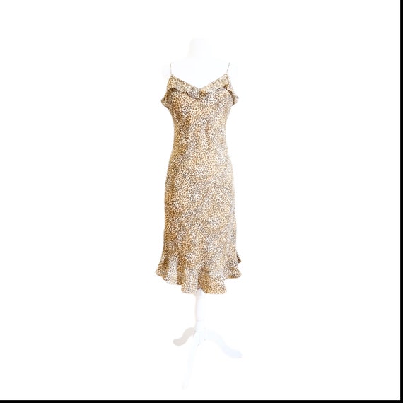 90s Cheetah Print Midi Dress