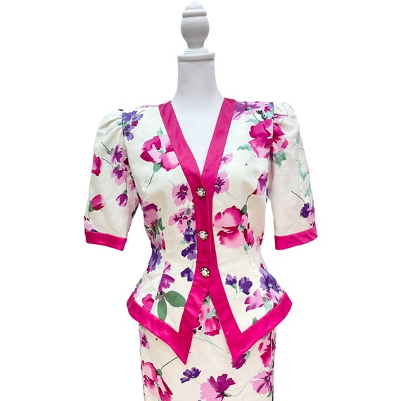 Vintage Pink Floral Blazer Set - image 7