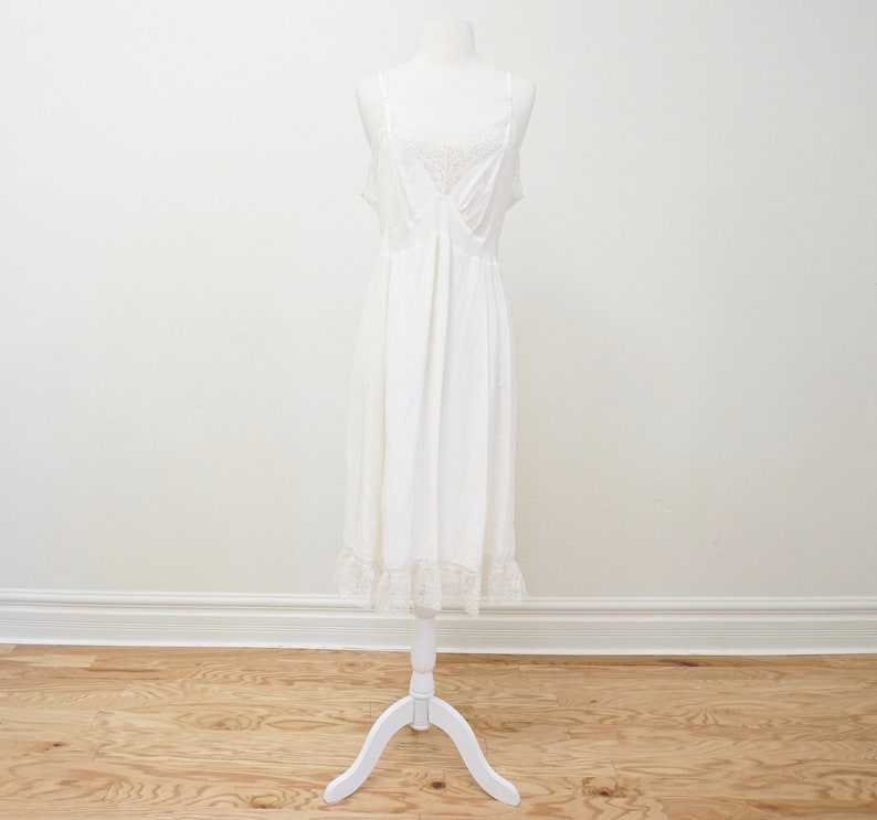 Vintage White Lace Midi Slip Dress