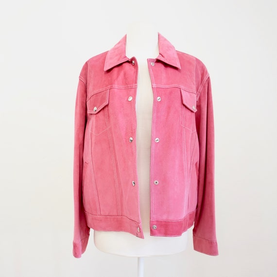 Pink Leather Suede Jacket
