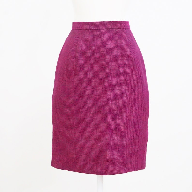 Vintage Fuchsia Tweed Skirt Suit Set Etsy