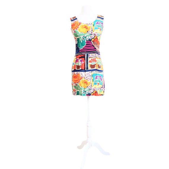 Floral & Fruit Watercolor Mini Dress