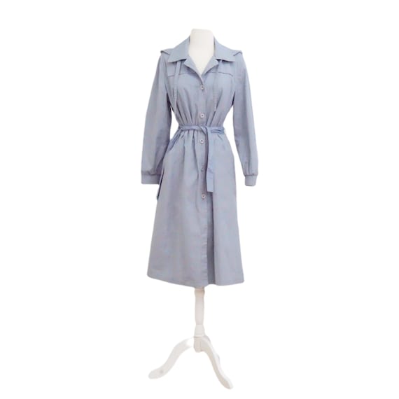 Blue Belted Trench Coat
