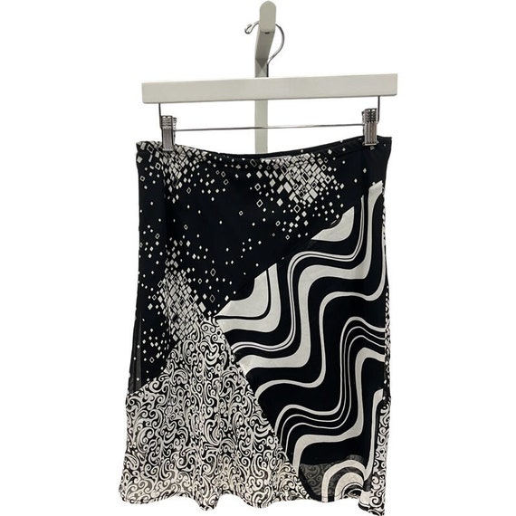 Vintage Black and White Abstract Skirt