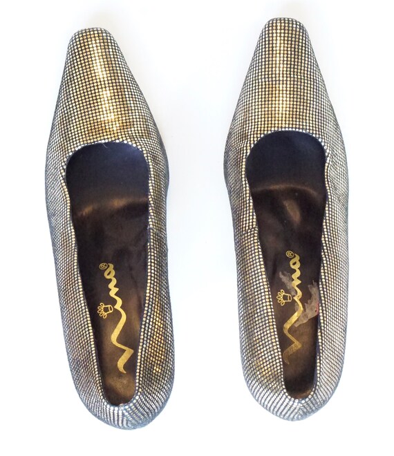 Vintage Metallic Gold Nina Pumps - image 2