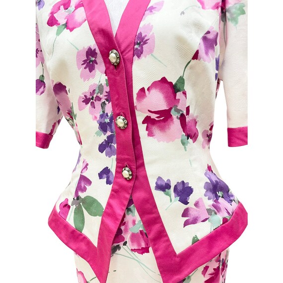 Vintage Pink Floral Blazer Set - image 6