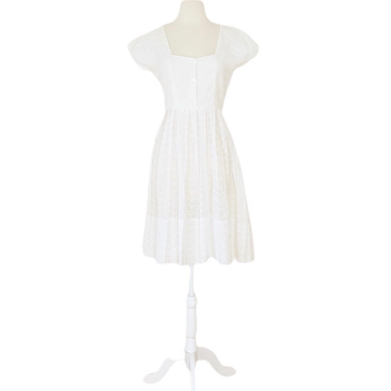 Vintage White Eyelet Dress