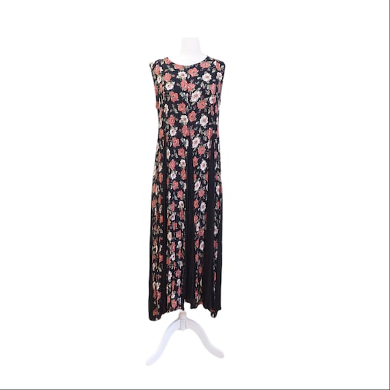 Black Boho 90s Floral Dress