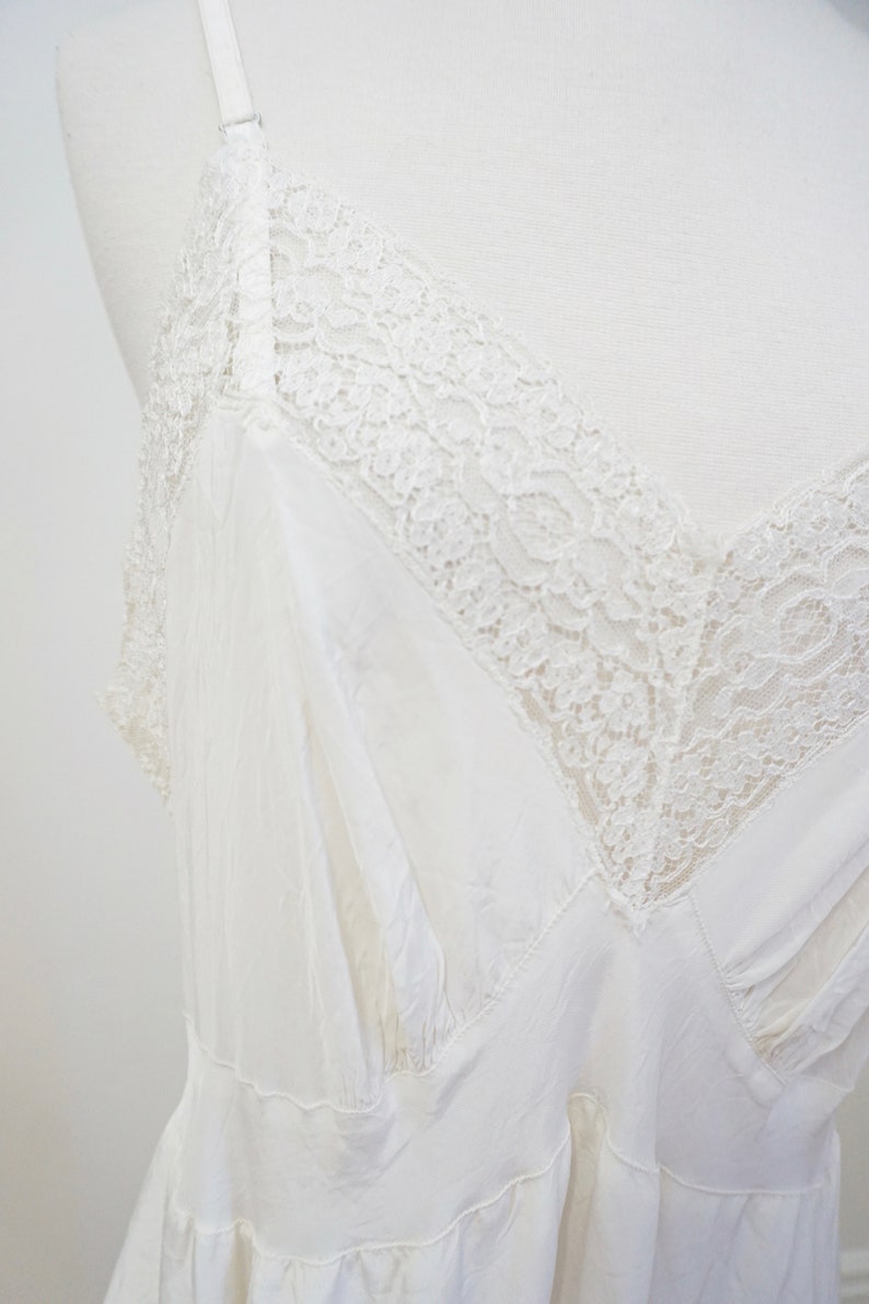 Vintage White Lace Midi Slip Dress
