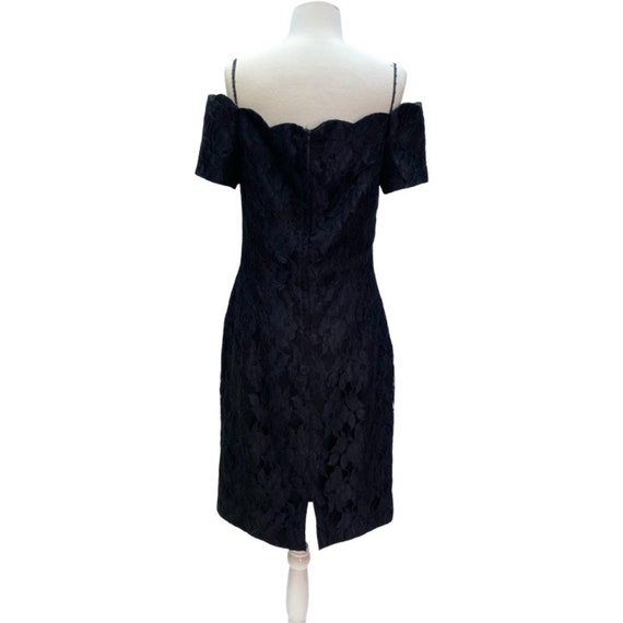Vintage Black Floral Lace Dress - image 3