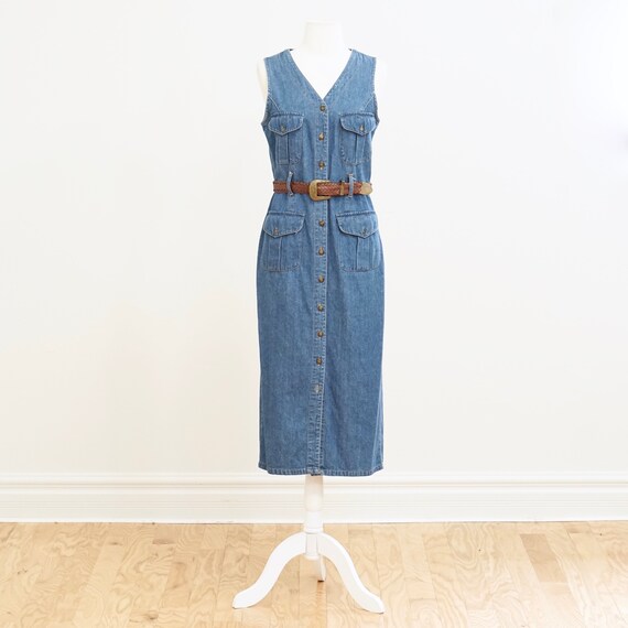 Denim Button Down Midi Dress