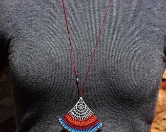 Macrame necklace,boho necklace,colorful necklace,handmade macrame necklace