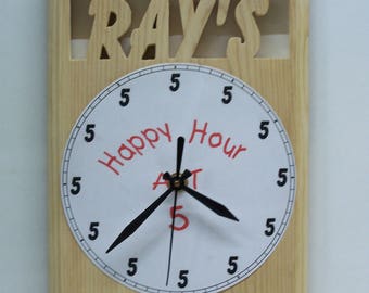 Happy Hour Personalized Bar Clock
