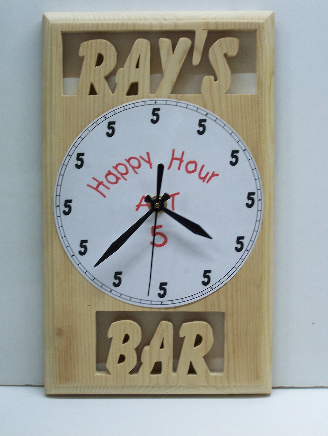 Happy Hour Personalized Bar Clock Etsy Ireland