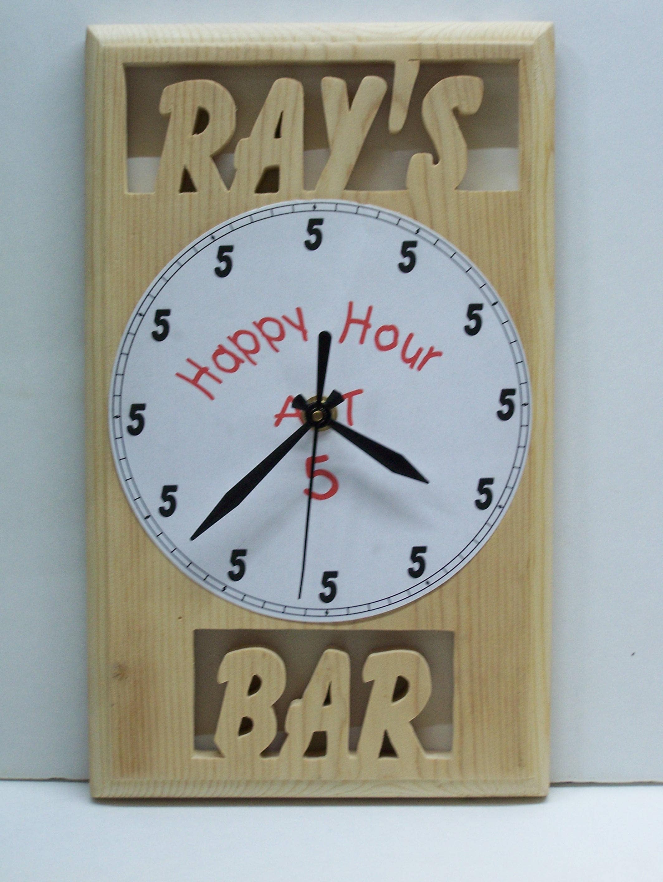 Happy Hour Personalized Bar Clock Etsy Ireland