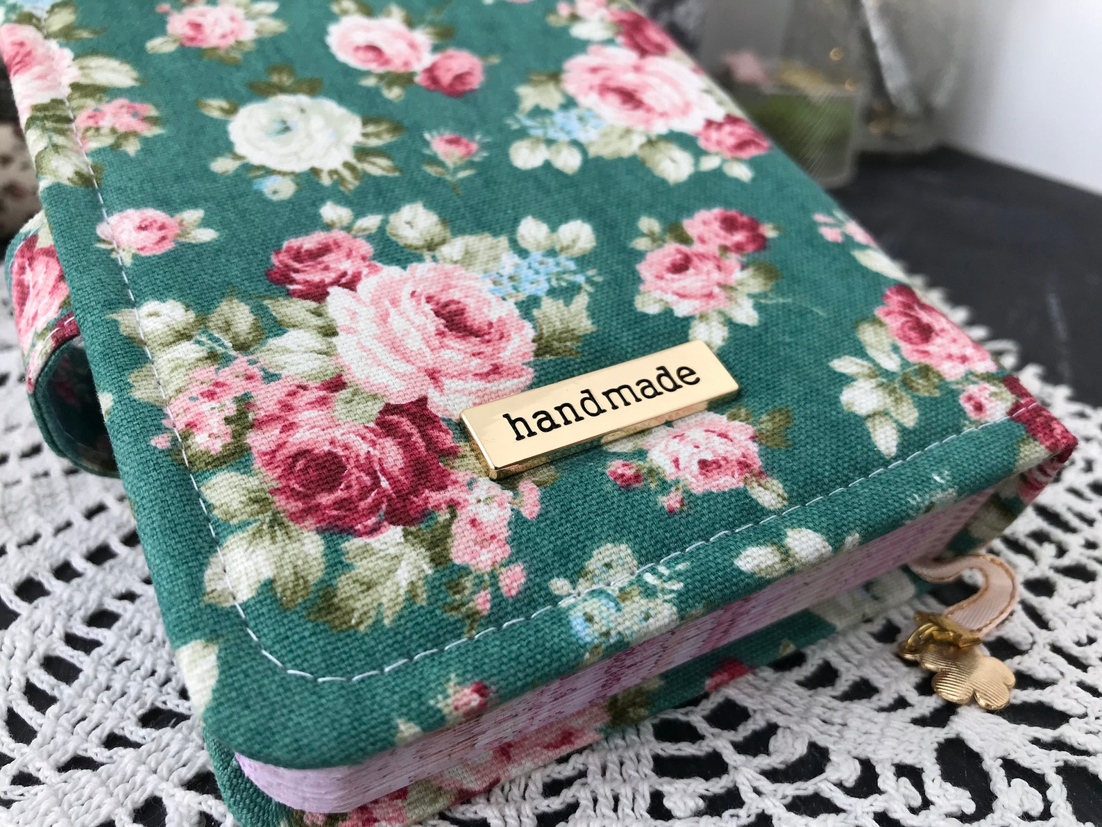 Vintage style floral diary with lock and key Etsy