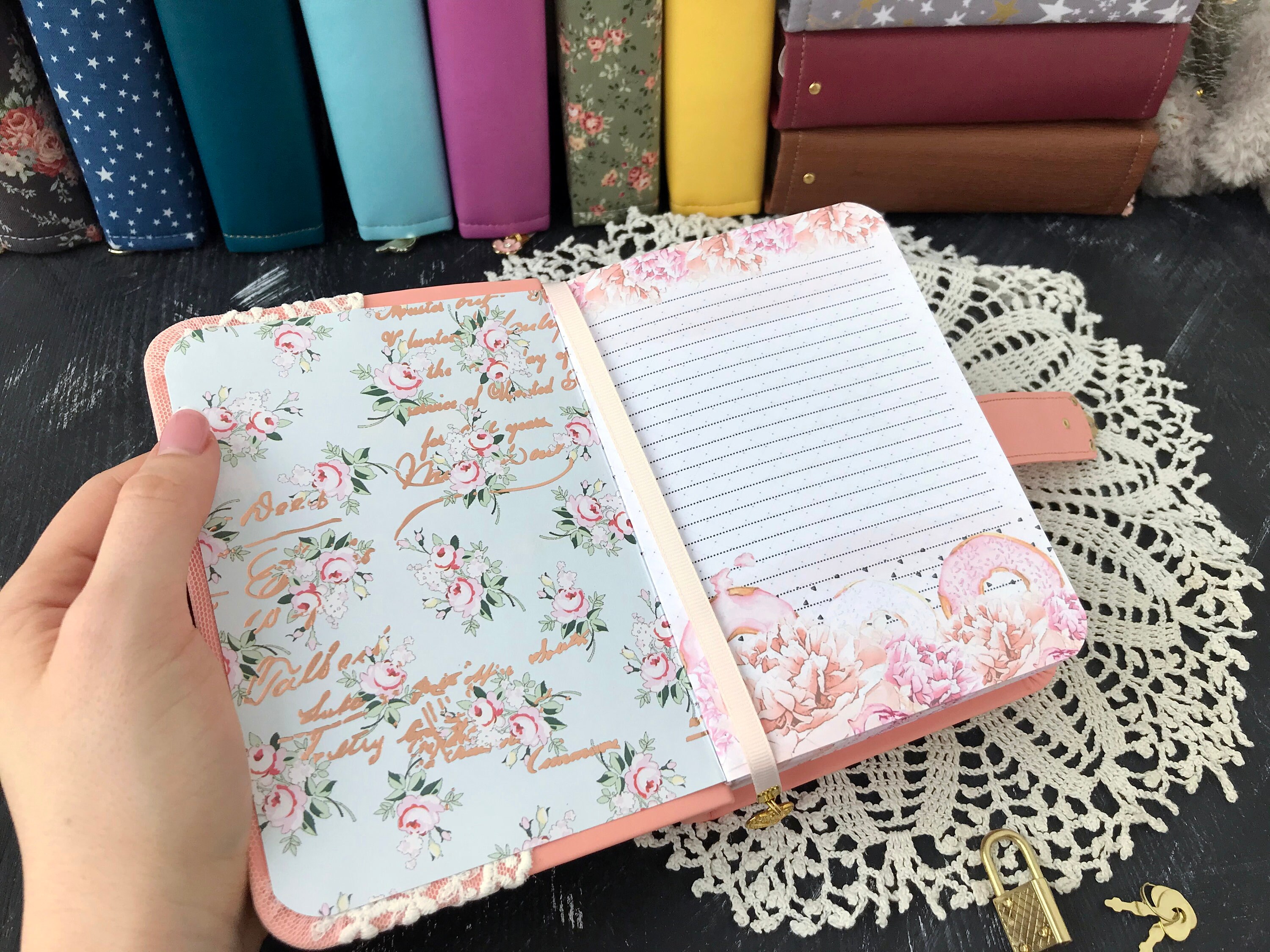 Cute pink writing journal with lock and key for girl Etsy