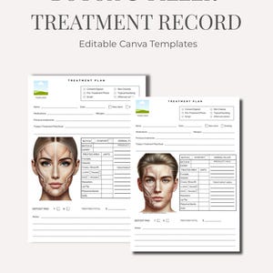 Botox Filler Treatment Record Template | Cosmetic Injector Forms (Editable Canva Download)