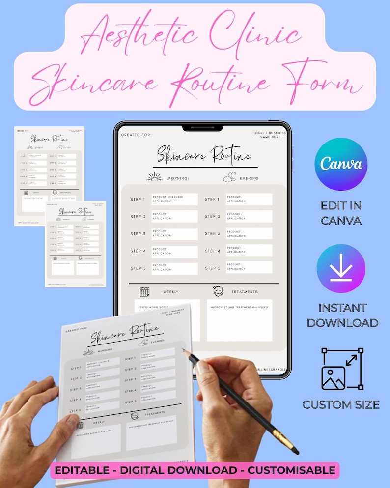 Clinic Skincare Routine Template | Customizable Client Treatment Plan ...