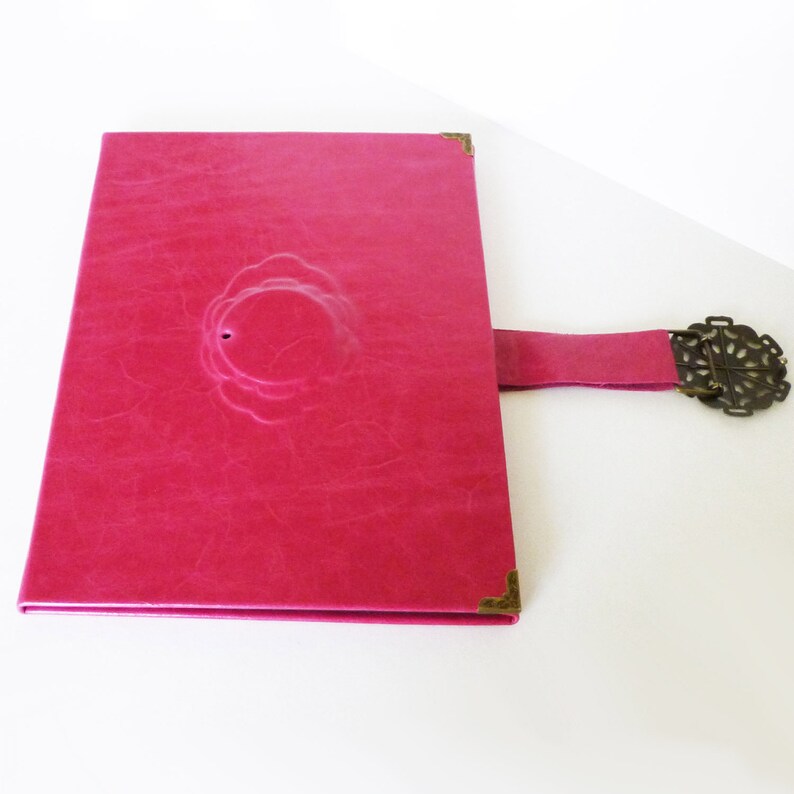 Leather Folder for Women Portfolio A4 Fuchsia Pink Journal Etsy