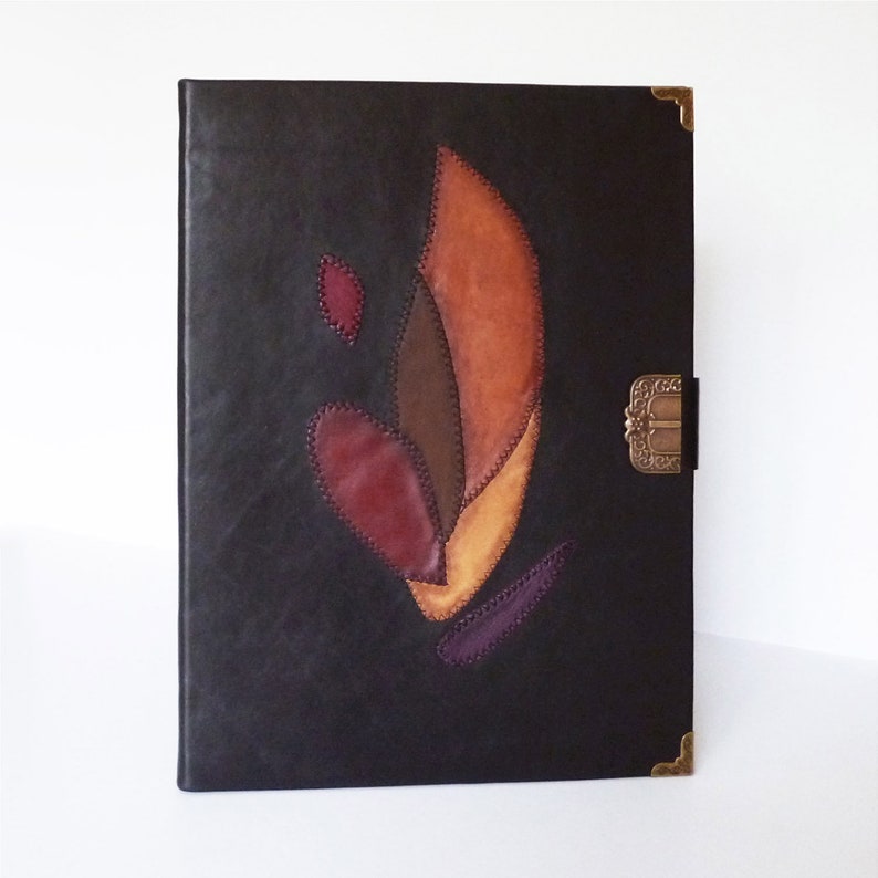 Leather Portfolio Folder Black Journal Manuscript Holder A4 Etsy