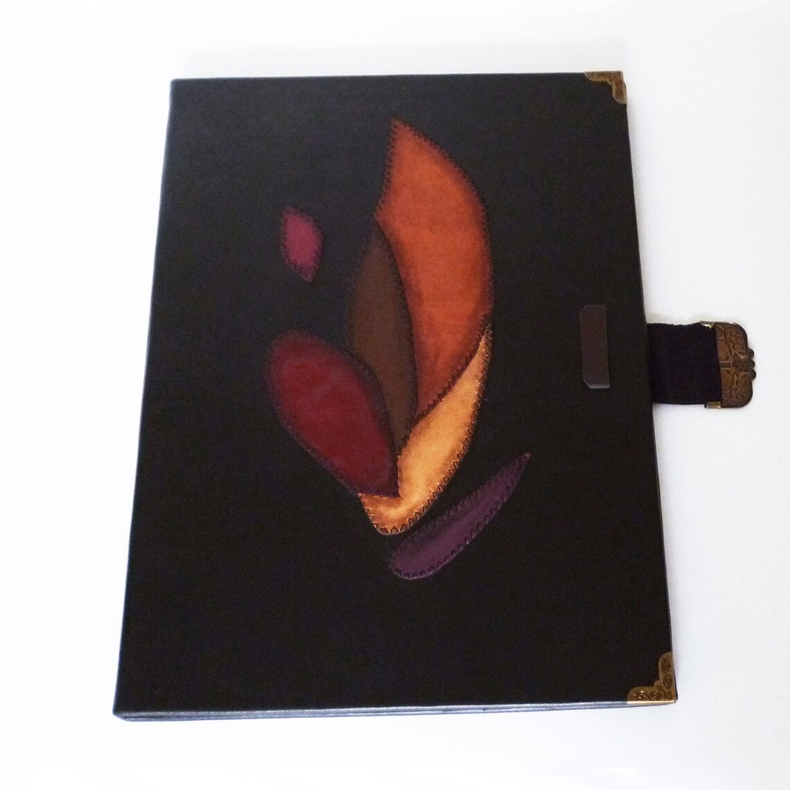 Leather Portfolio Folder Black Journal Manuscript Holder A4 Etsy