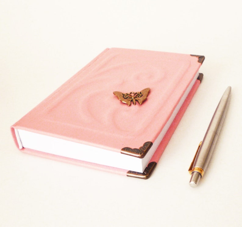 Pink Journal Diary Leather Butterfly Notebook Unique Gift for | Etsy