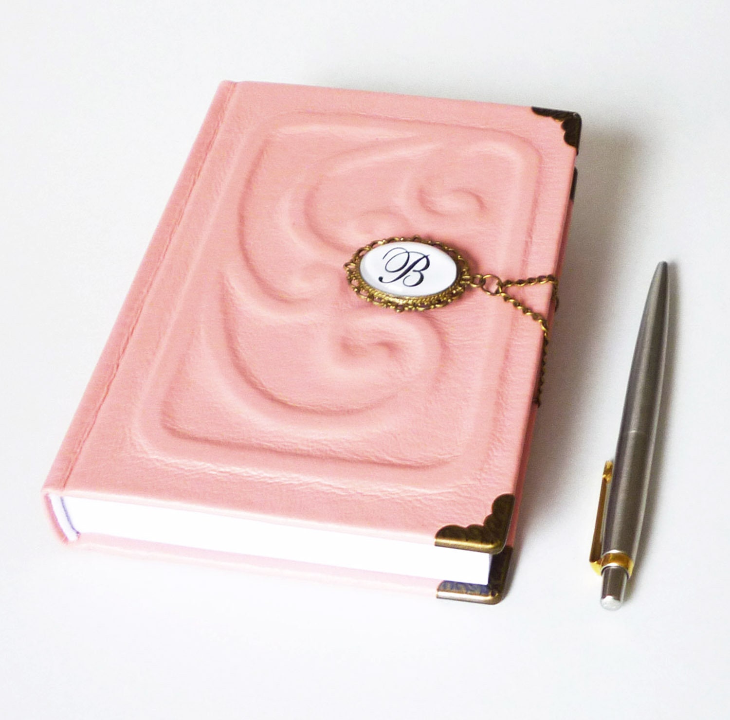Custom Leather Journal Pink Diary Notebook Personalized Unique Etsy